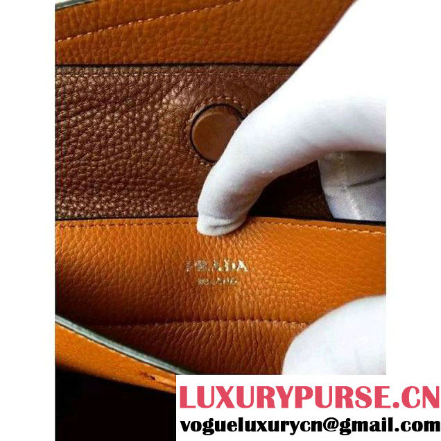 Prada 1BG007 Large Calf Leather Double Bag Copper 2016 (2A016-6022926 )