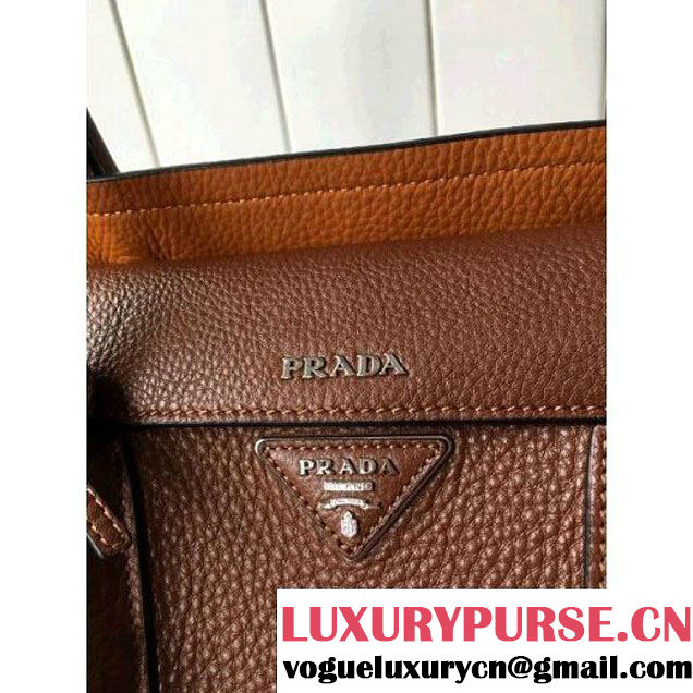 Prada 1BG007 Large Calf Leather Double Bag Copper 2016 (2A016-6022926 )