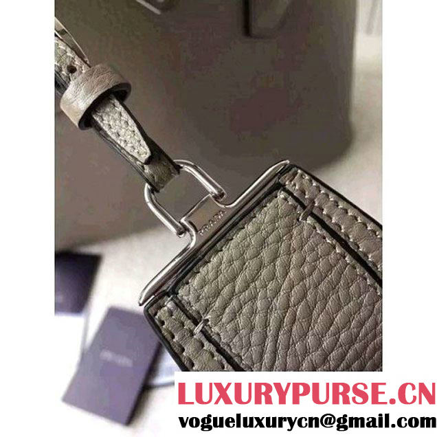Prada 1BG007 Large Calf Leather Double Bag Grey 2016 (2A016-6022927 )