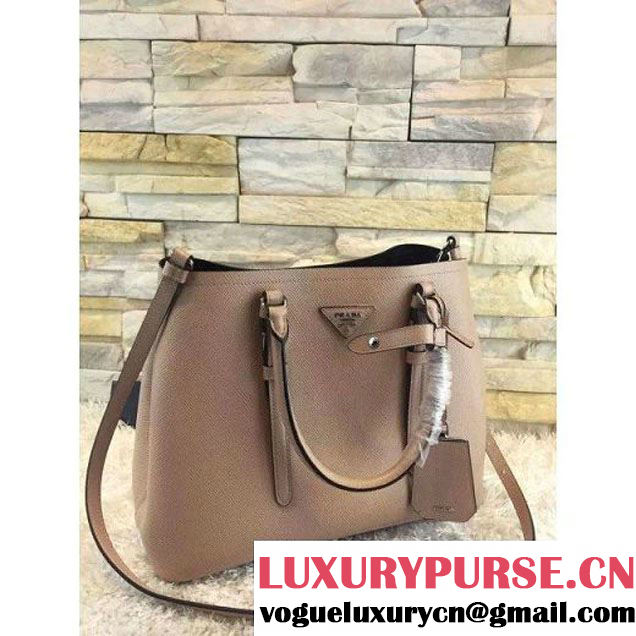 Prada BN2838 Saffiano Cuir Leather Double Bag Nude (2A193-6050601 )