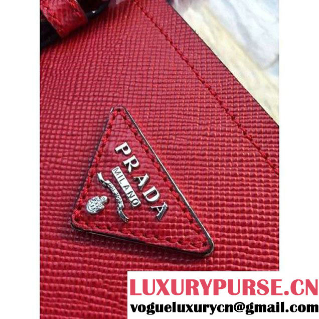 Prada BN2838 Saffiano Cuir Leather Double Bag Red (2A193-6050602 )