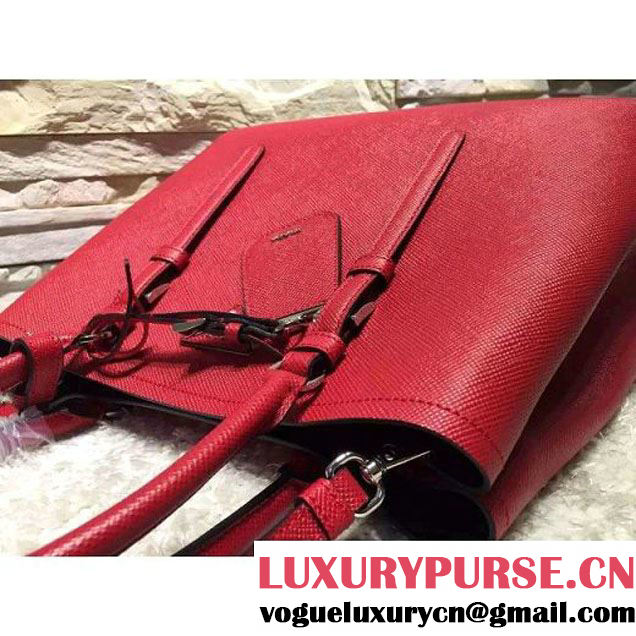 Prada BN2838 Saffiano Cuir Leather Double Bag Red (2A193-6050602 )
