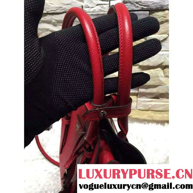 Prada BN2838 Saffiano Cuir Leather Double Bag Red (2A193-6050602 )