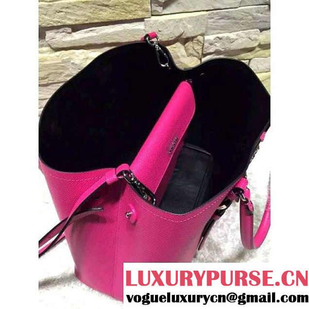 Prada BN2838 Saffiano Cuir Leather Double Bag Fuchsia (2A193-6050603 )