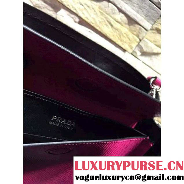 Prada BN2838 Saffiano Cuir Leather Double Bag Fuchsia (2A193-6050603 )