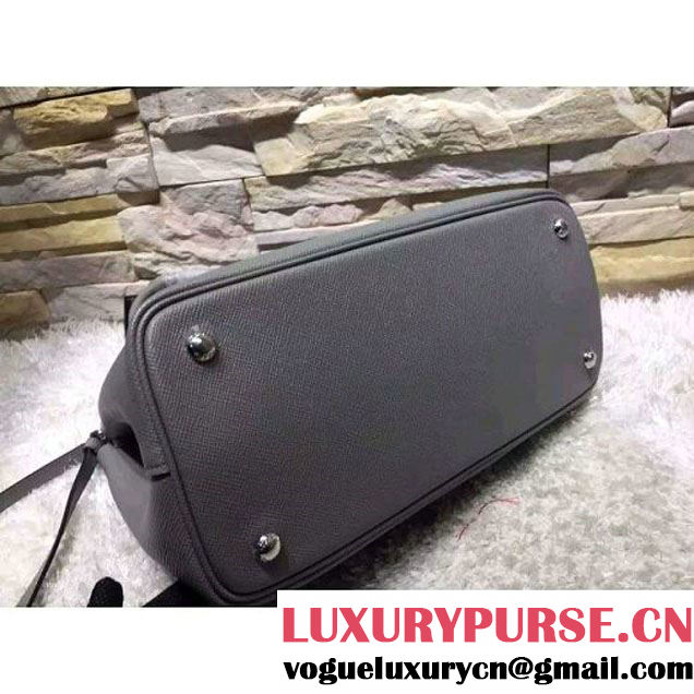 Prada BN2838 Saffiano Cuir Leather Double Bag Grey (2A193-6050605 )