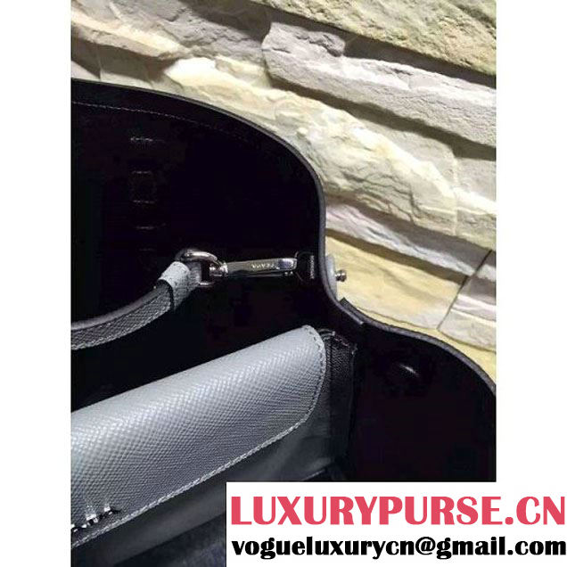 Prada BN2838 Saffiano Cuir Leather Double Bag Grey (2A193-6050605 )