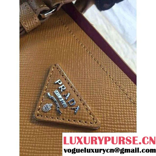 Prada BN2838 Saffiano Cuir Leather Double Bag Cinnamon (2A193-6050606 )