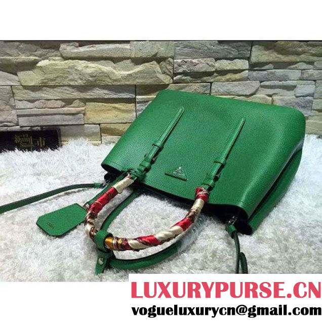Prada BN2838 Saffiano Cuir Leather Double Bag Green (2A193-6050607 )