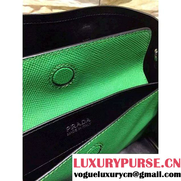 Prada BN2838 Saffiano Cuir Leather Double Bag Green (2A193-6050607 )