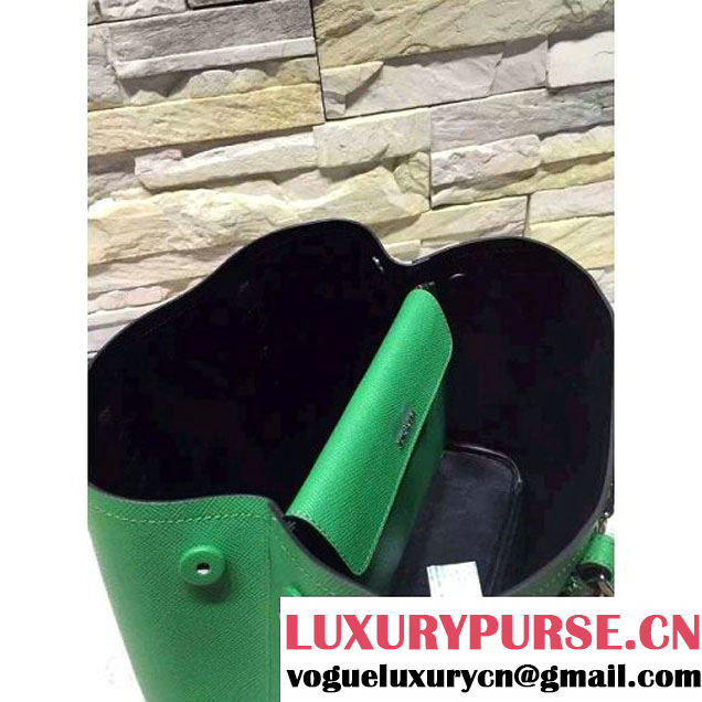 Prada BN2838 Saffiano Cuir Leather Double Bag Green (2A193-6050607 )