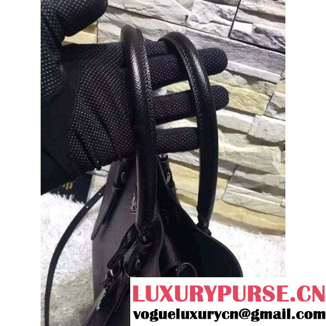 Prada BN2838 Saffiano Cuir Leather Double Bag Black (2A193-6050608 )