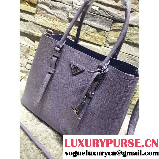 Prada BN2838 Saffiano Cuir Leather Double Bag Lavender (2A193-6050609 )
