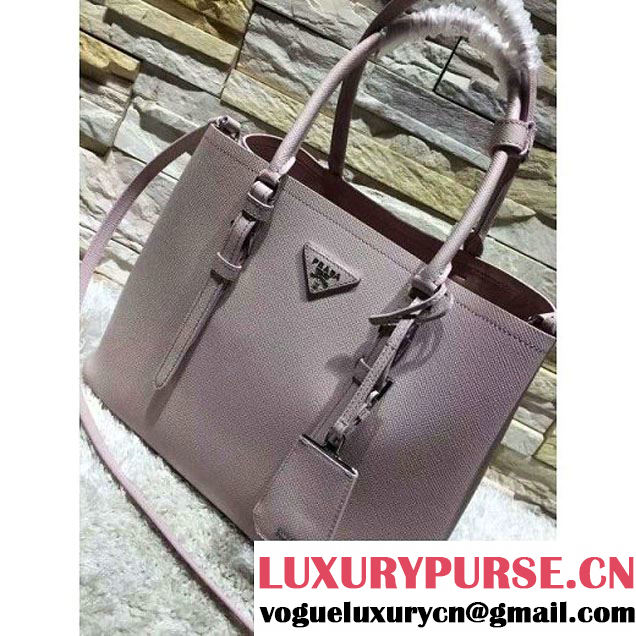 Prada BN2838 Saffiano Cuir Leather Double Bag Light Pink (2A193-6050610 )