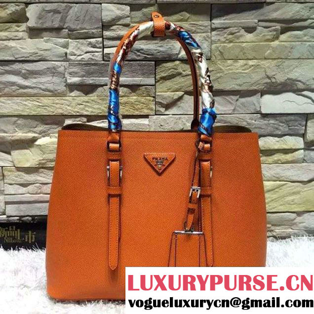 Prada BN2838 Saffiano Cuir Leather Double Bag Orange (2A193-6050612 )