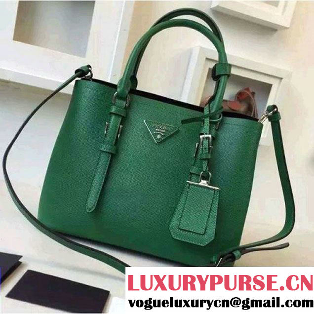 Prada 2828 Saffiano Cuir Leather Double Bag Green (2A016-6050514 )