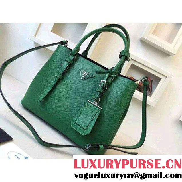 Prada 2828 Saffiano Cuir Leather Double Bag Green (2A016-6050514 )