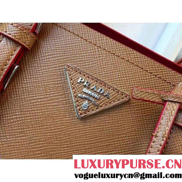 Prada 2828 Saffiano Cuir Leather Double Bag Cinamon (2A016-6050515 )