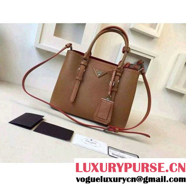 Prada 2828 Saffiano Cuir Leather Double Bag Cinamon (2A016-6050515 )