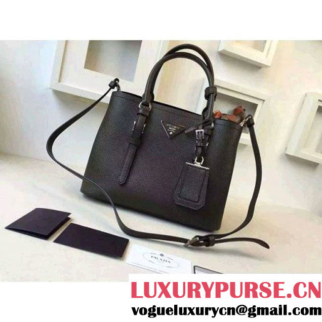 Prada 2828 Saffiano Cuir Leather Double Bag Black (2A016-6050516 )