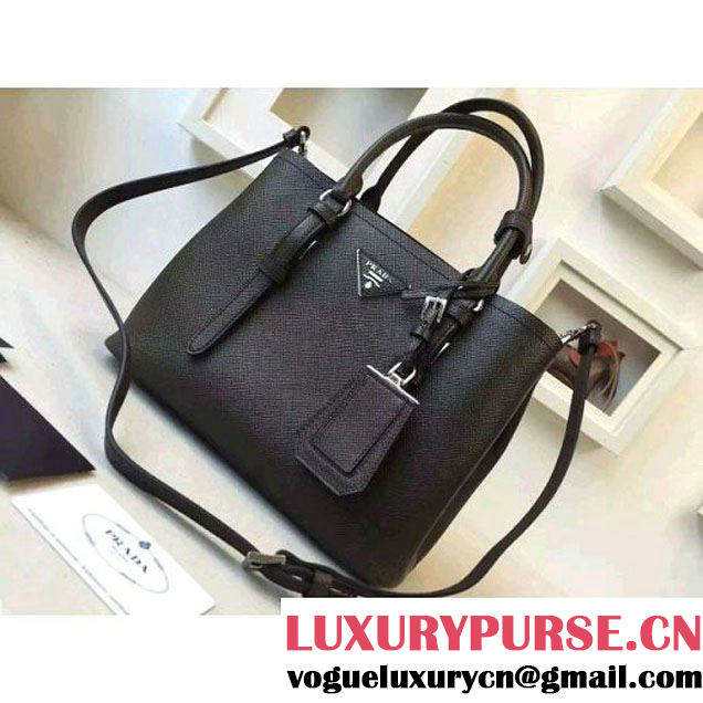 Prada 2828 Saffiano Cuir Leather Double Bag Black (2A016-6050516 )
