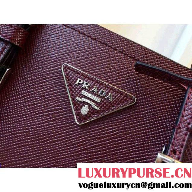 Prada 2828 Saffiano Cuir Leather Double Bag Burgundy (2A016-6050517 )