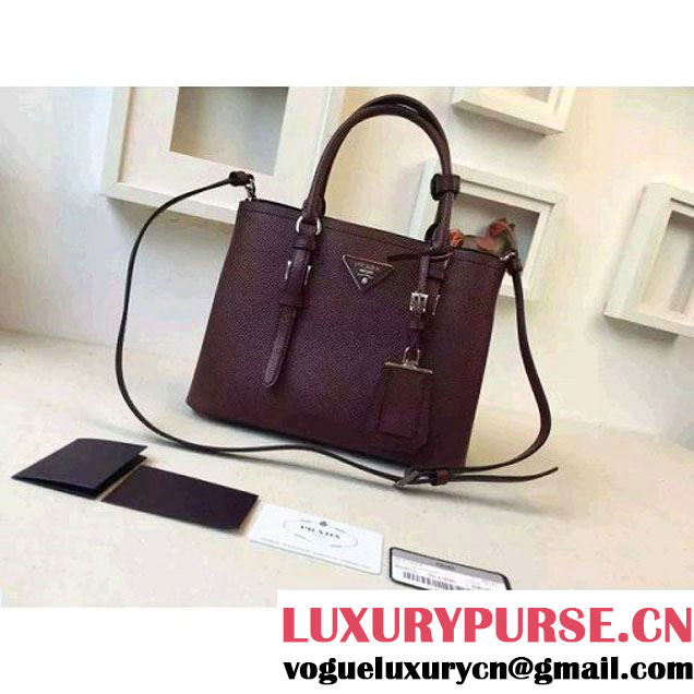 Prada 2828 Saffiano Cuir Leather Double Bag Burgundy (2A016-6050517 )