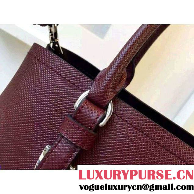 Prada 2828 Saffiano Cuir Leather Double Bag Burgundy (2A016-6050517 )