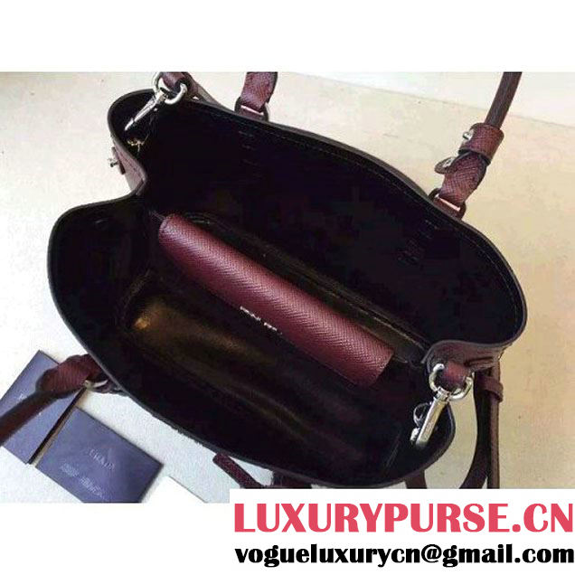 Prada 2828 Saffiano Cuir Leather Double Bag Burgundy (2A016-6050517 )