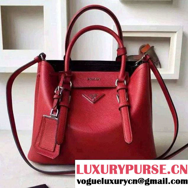 Prada 2828 Saffiano Cuir Leather Double Bag Red (2A016-6050518 )