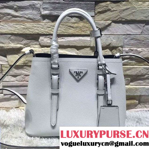 Prada 2828 Saffiano Cuir Leather Double Bag White (2A016-6050519 )