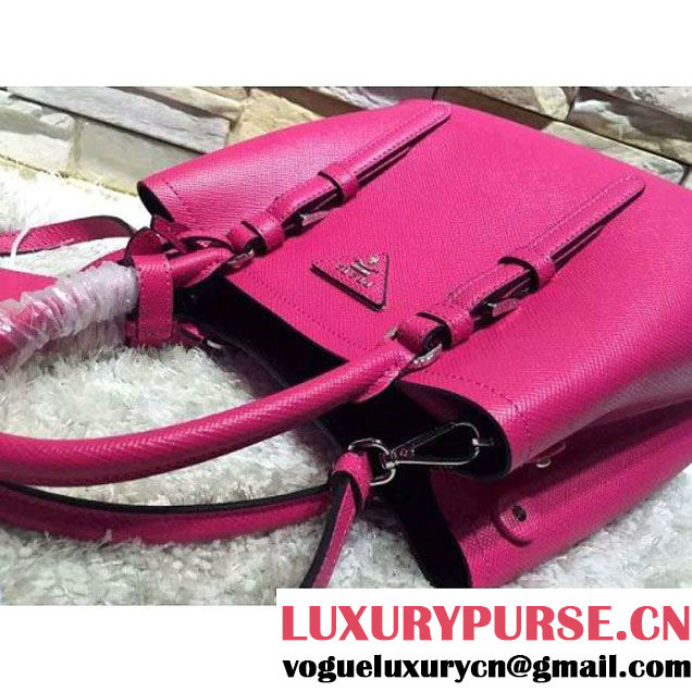 Prada 2828 Saffiano Cuir Leather Double Bag Fuchsia (2A193-6050522 )