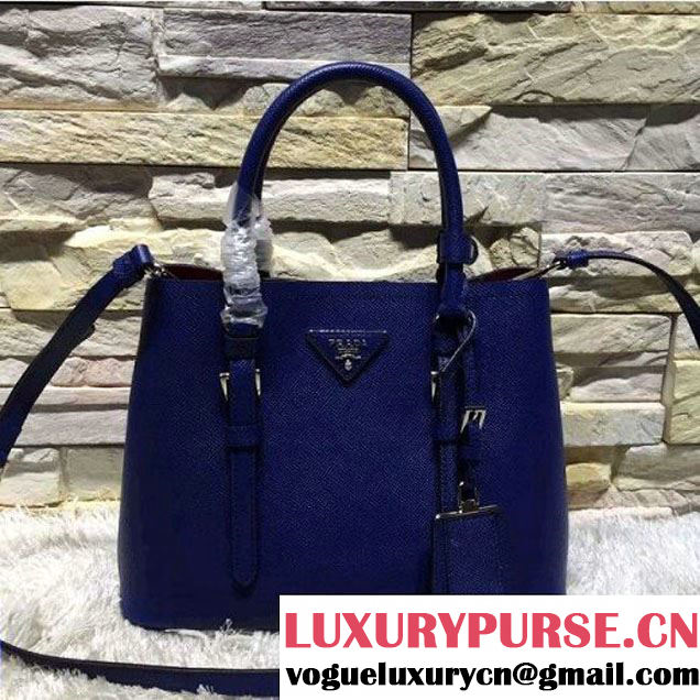 Prada 2828 Saffiano Cuir Leather Double Bag Blue (2A193-6050523 )