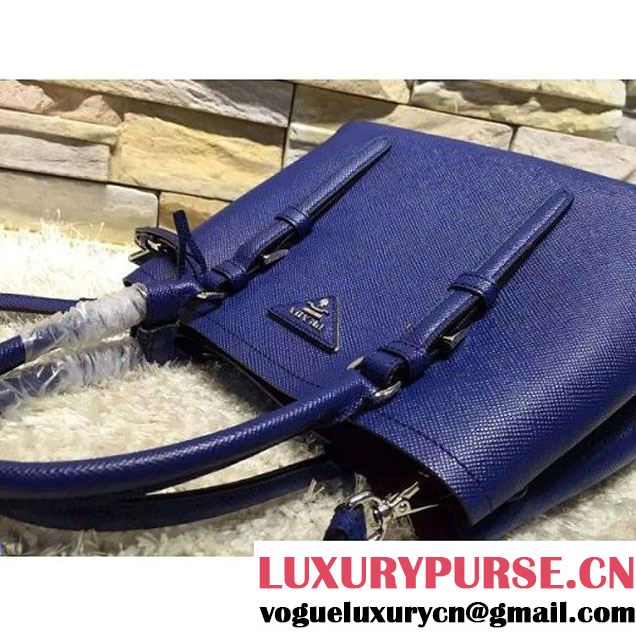 Prada 2828 Saffiano Cuir Leather Double Bag Blue (2A193-6050523 )