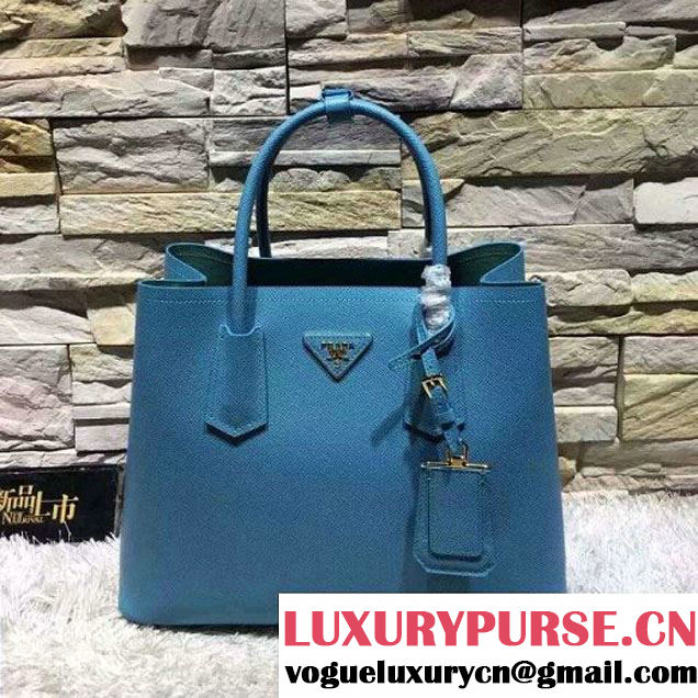 Prada 1BG775/1BG887 Saffiano Cuir Leather Tote Double Bag Paon (2A193-6050525 )