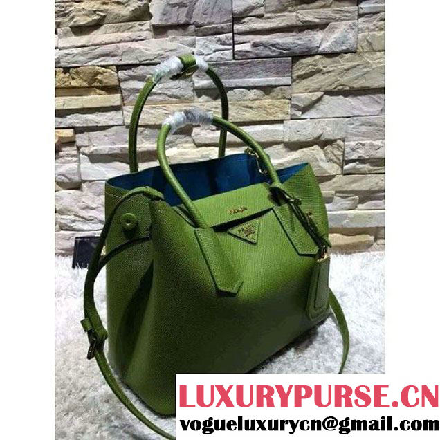 Prada 1BG775/1BG887 Saffiano Cuir Leather Tote Double Bag Green (2A193-6050526 )