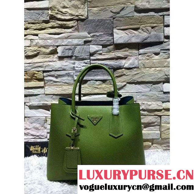 Prada 1BG775/1BG887 Saffiano Cuir Leather Tote Double Bag Green (2A193-6050526 )