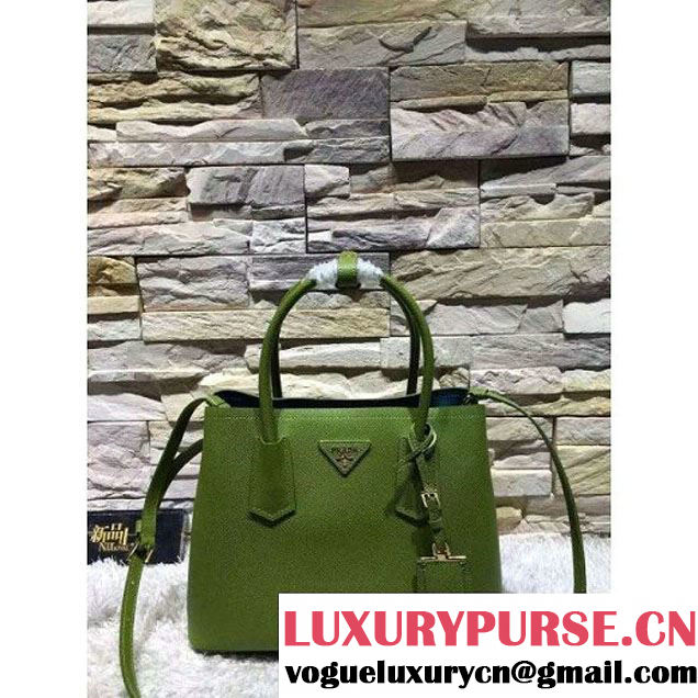 Prada 1BG775/1BG887 Saffiano Cuir Leather Tote Double Bag Green (2A193-6050526 )
