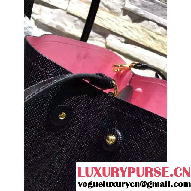 Prada 1BG775/1BG887 Saffiano Cuir Leather Tote Double Bag Black (2A193-6050527 )