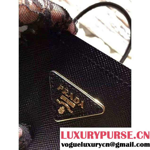 Prada 1BG775/1BG887 Saffiano Cuir Leather Tote Double Bag Black (2A193-6050527 )