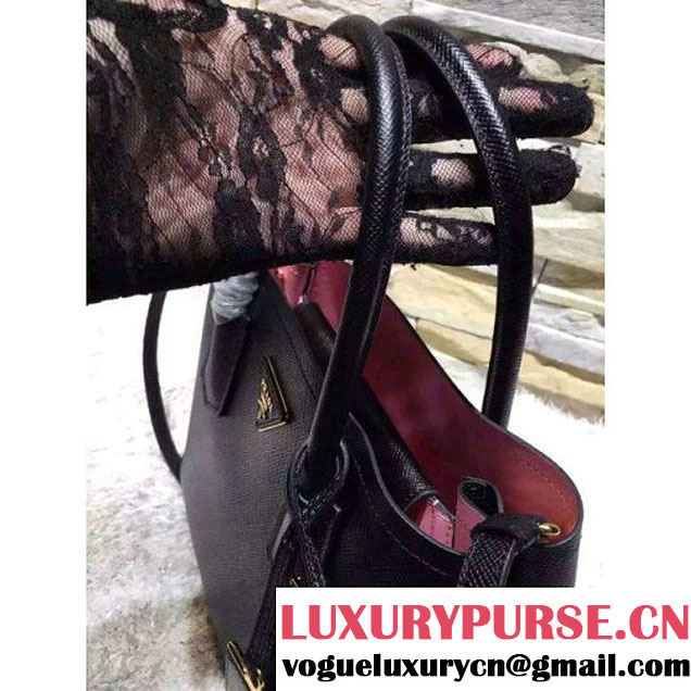 Prada 1BG775/1BG887 Saffiano Cuir Leather Tote Double Bag Black (2A193-6050527 )