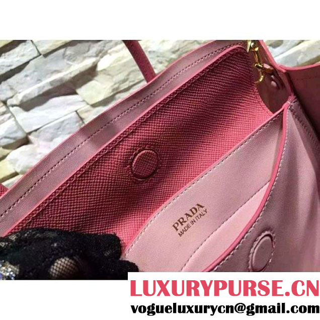 Prada 1BG775/1BG887 Saffiano Cuir Leather Tote Double Bag Peach (2A193-6050529 )