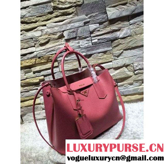 Prada 1BG775/1BG887 Saffiano Cuir Leather Tote Double Bag Peach (2A193-6050529 )