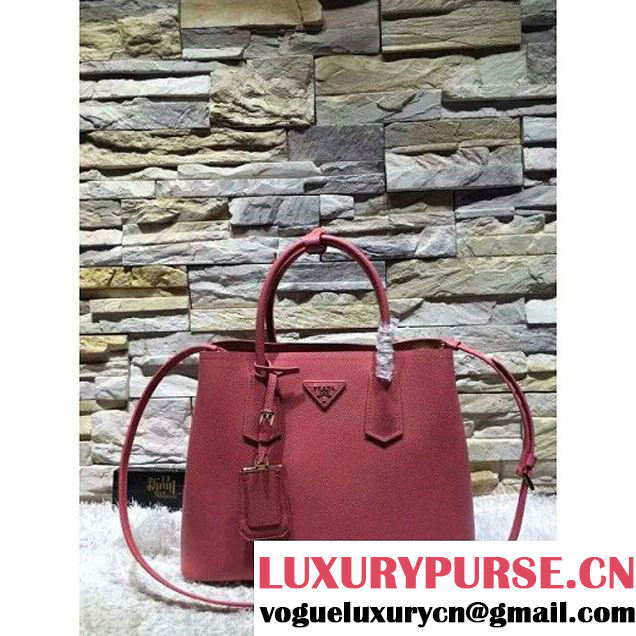 Prada 1BG775/1BG887 Saffiano Cuir Leather Tote Double Bag Peach (2A193-6050529 )