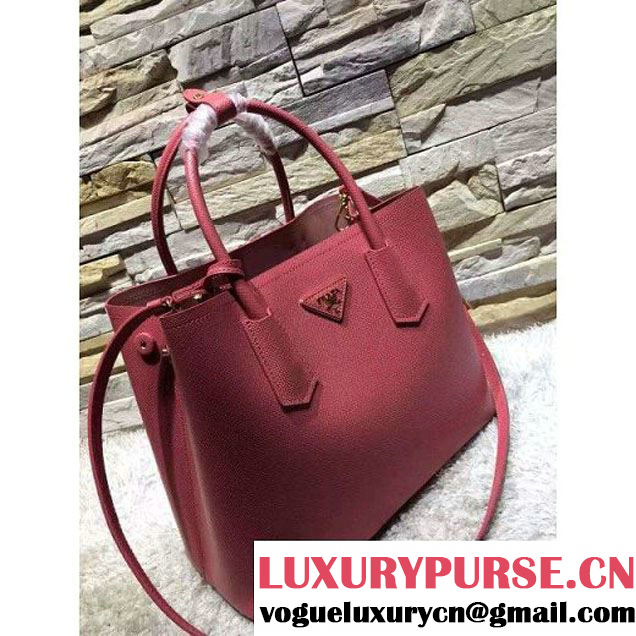 Prada 1BG775/1BG887 Saffiano Cuir Leather Tote Double Bag Peach (2A193-6050529 )