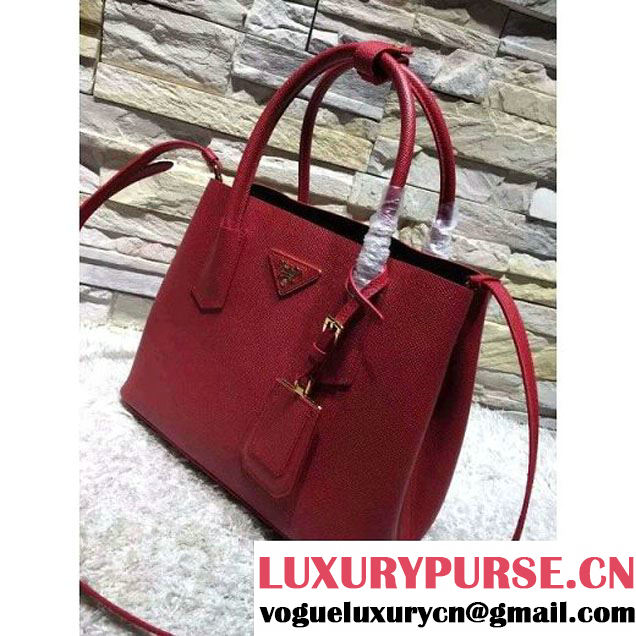 Prada 1BG775/1BG887 Saffiano Cuir Leather Tote Double Bag Red (2A193-6050530 )