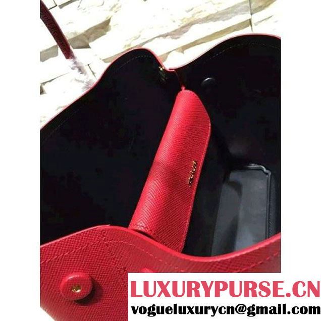 Prada 1BG775/1BG887 Saffiano Cuir Leather Tote Double Bag Red (2A193-6050530 )