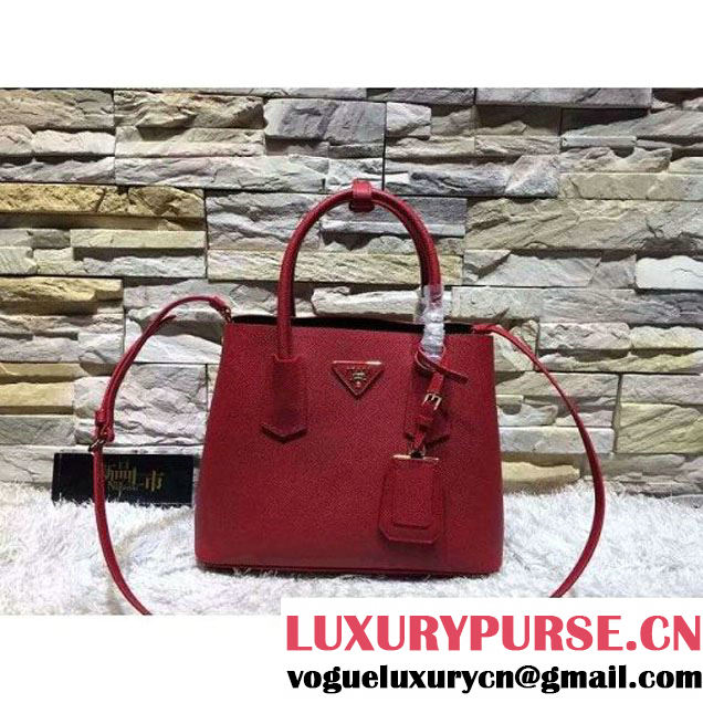 Prada 1BG775/1BG887 Saffiano Cuir Leather Tote Double Bag Red (2A193-6050530 )