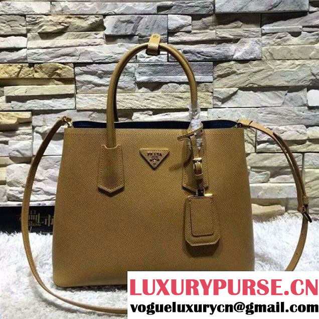 Prada 1BG775/1BG887 Saffiano Cuir Leather Tote Double Bag Cinnamon (2A193-6050531 )