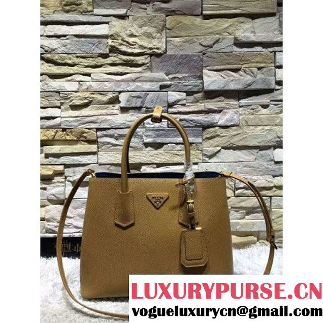 Prada 1BG775/1BG887 Saffiano Cuir Leather Tote Double Bag Cinnamon (2A193-6050531 )